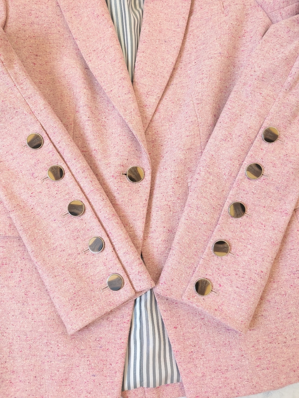 Veronica Beard Steele Pink Wool Tweed Dickey Jacket Blazer Size 2 Celebrity - Picture 10 of 14